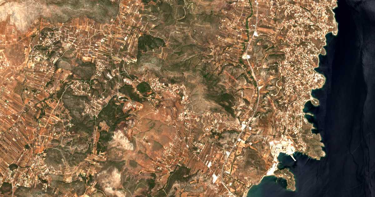Satellitenkarte von Pláka