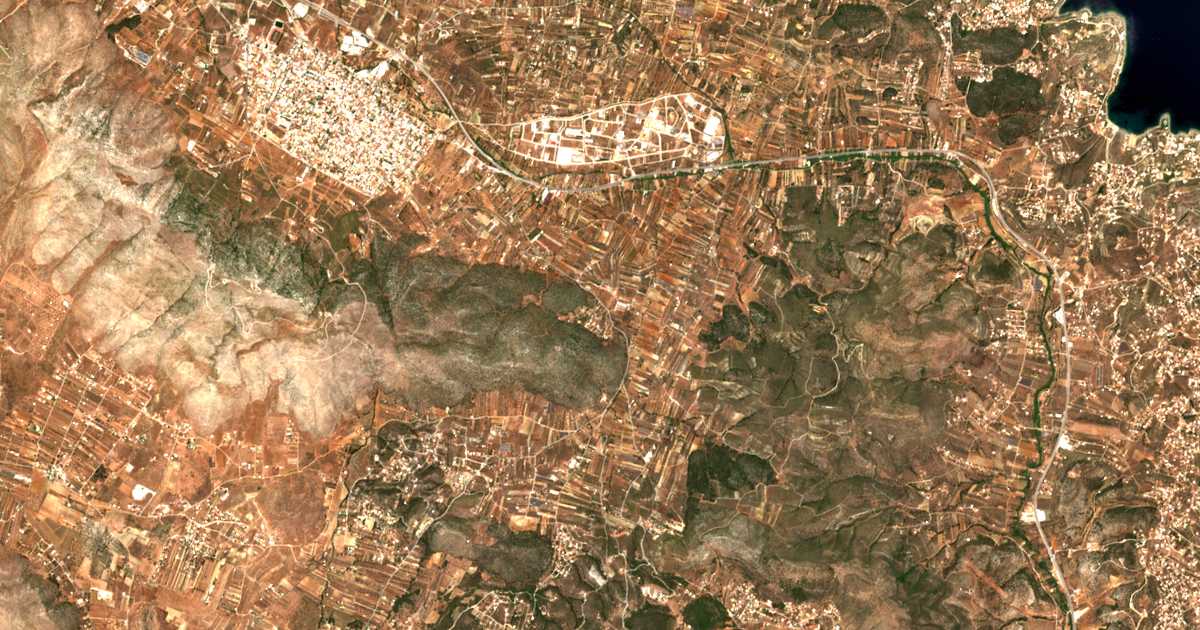 Satellitenkarte von Skáleza Mitrantóni