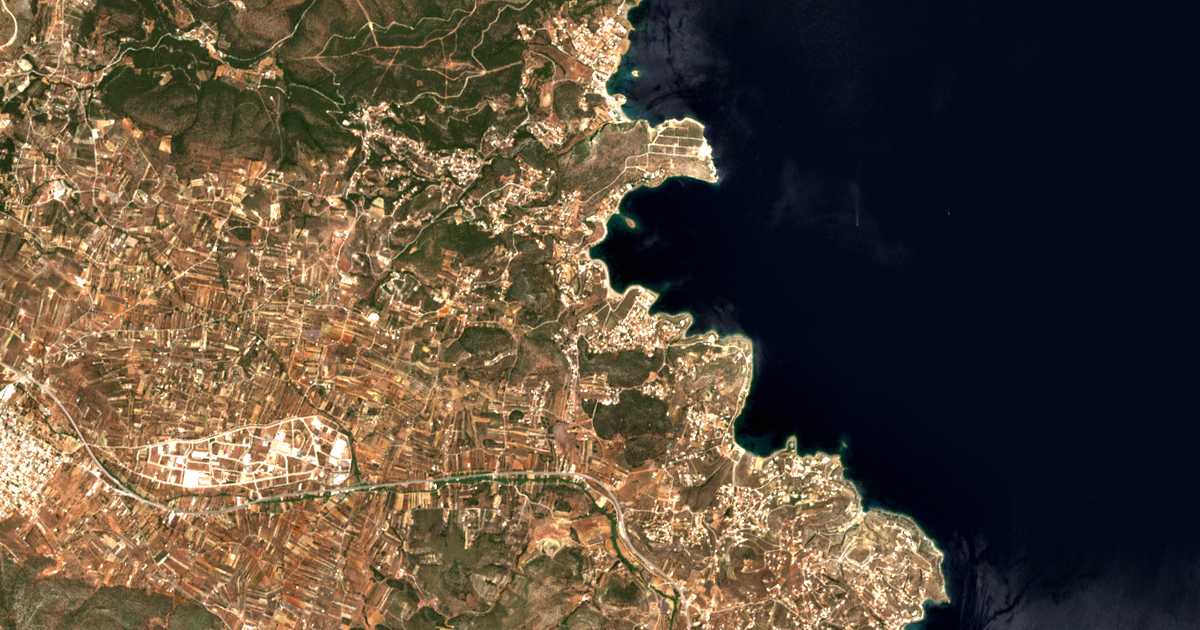 Satellitenkarte von Vénio Daskaleioú