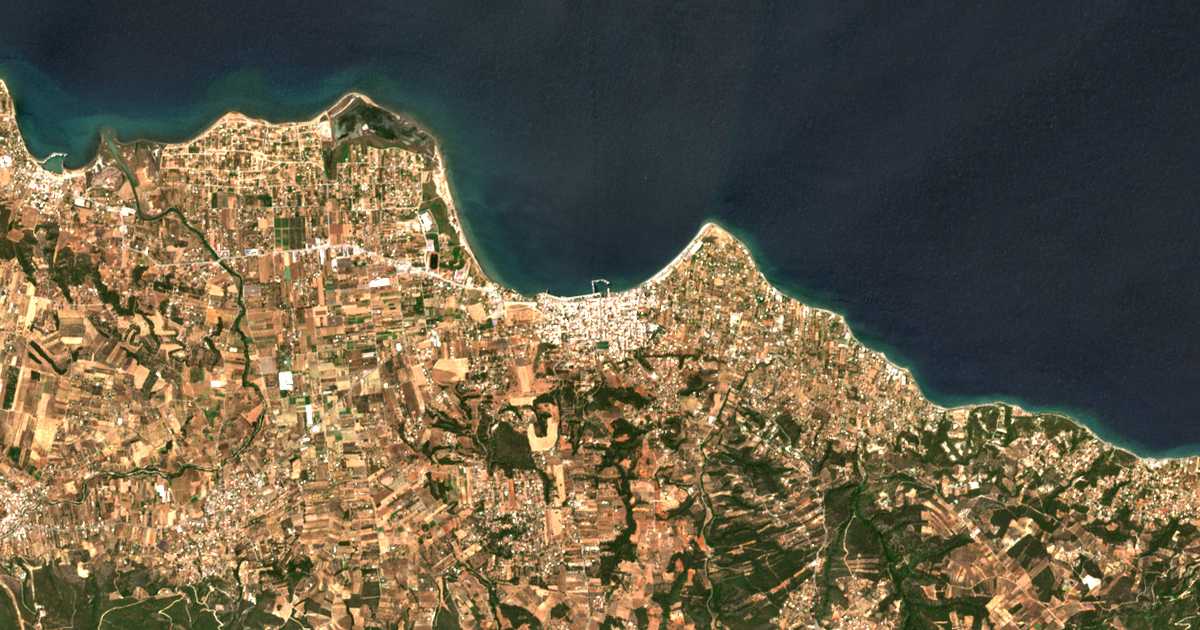 Satellitenkarte von Néa Palátia