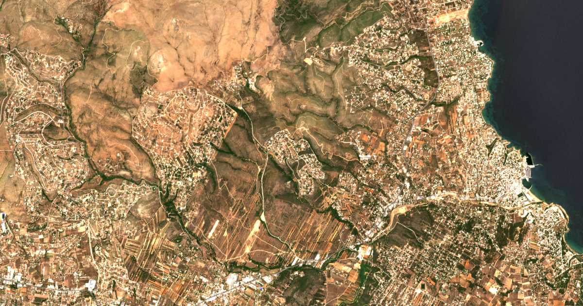 Satellitenkarte von Kallitechnoúpolis