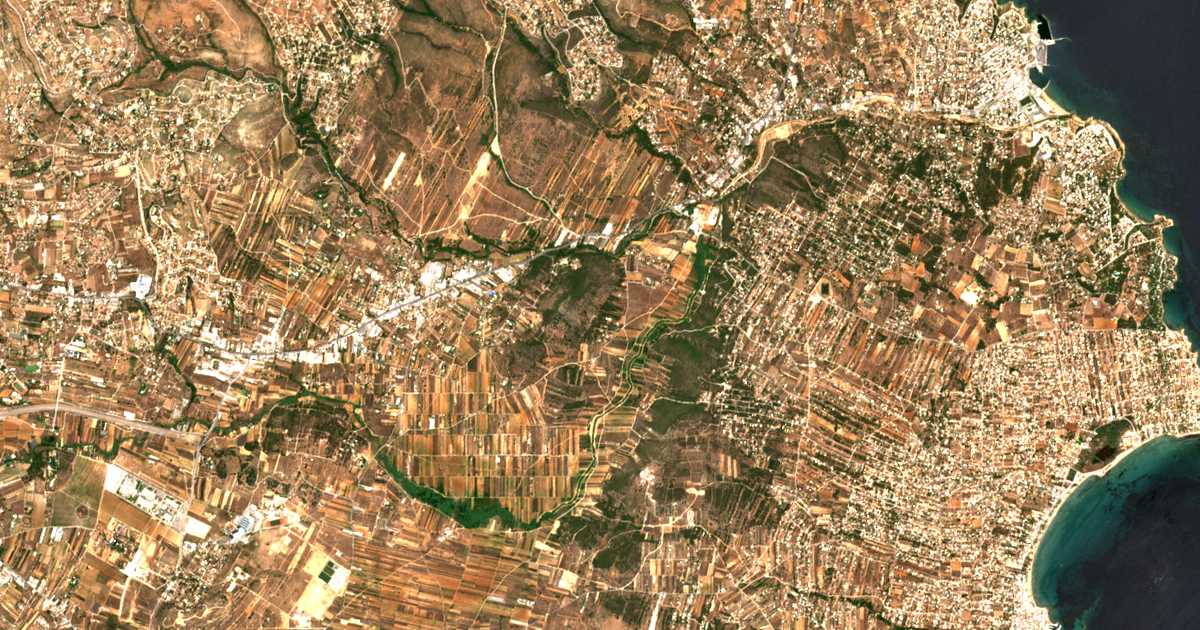 Satellitenkarte von Étos Stéko