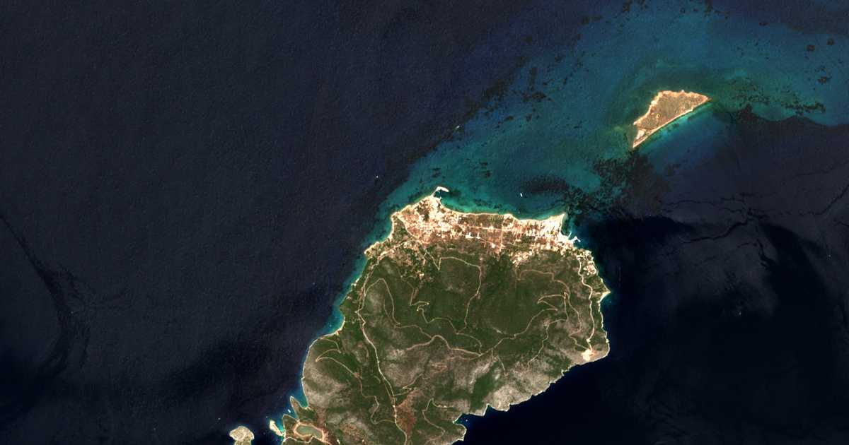 Satellitenkarte von Megalochori (Agistri)