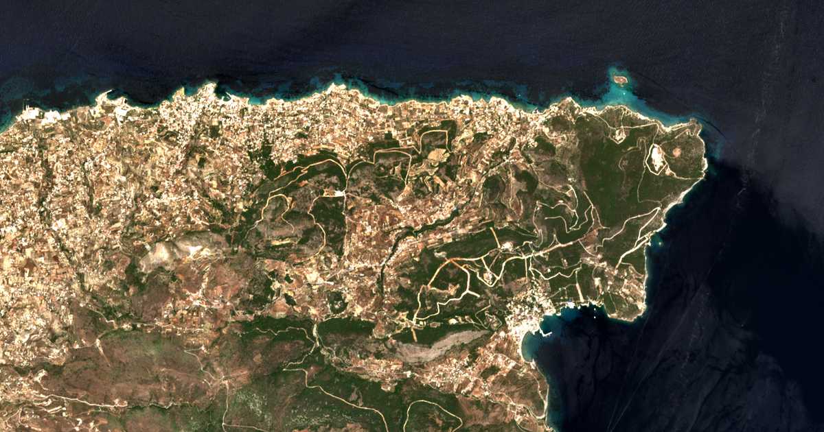 Satellitenkarte von Mesagrós