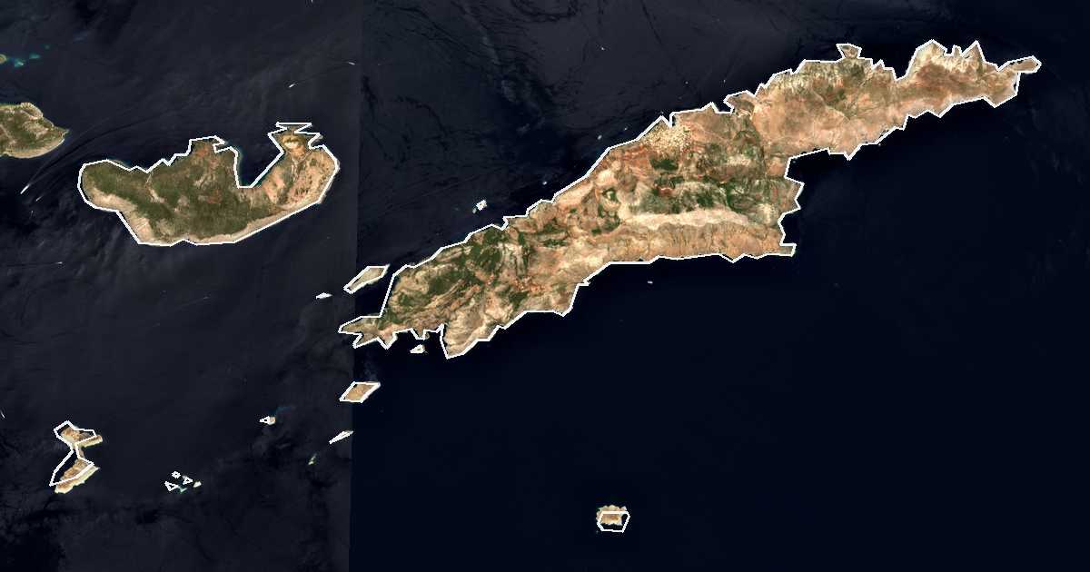 Satellitenbild mit eingezeichneter Grenze: Hydra