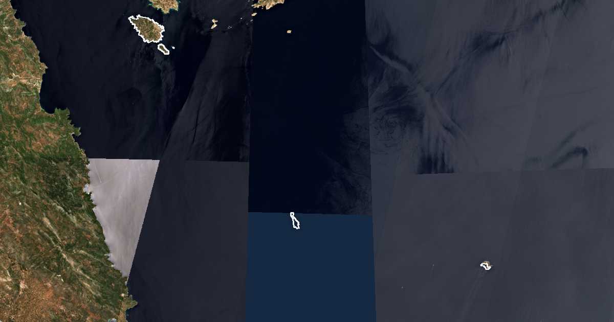 Satellitenbild mit eingezeichneter Grenze: Spetses