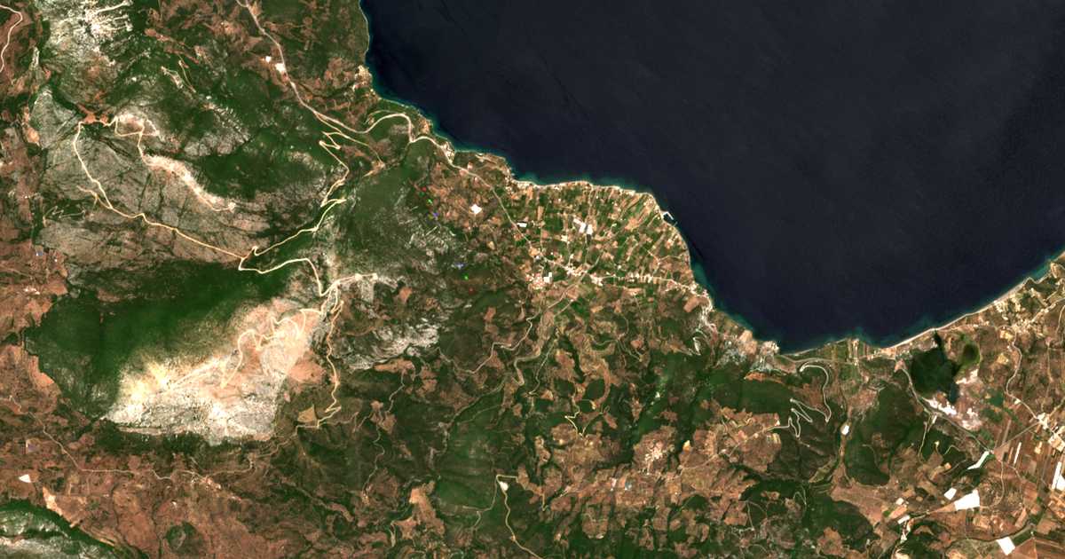 Satellitenkarte von Kalloní