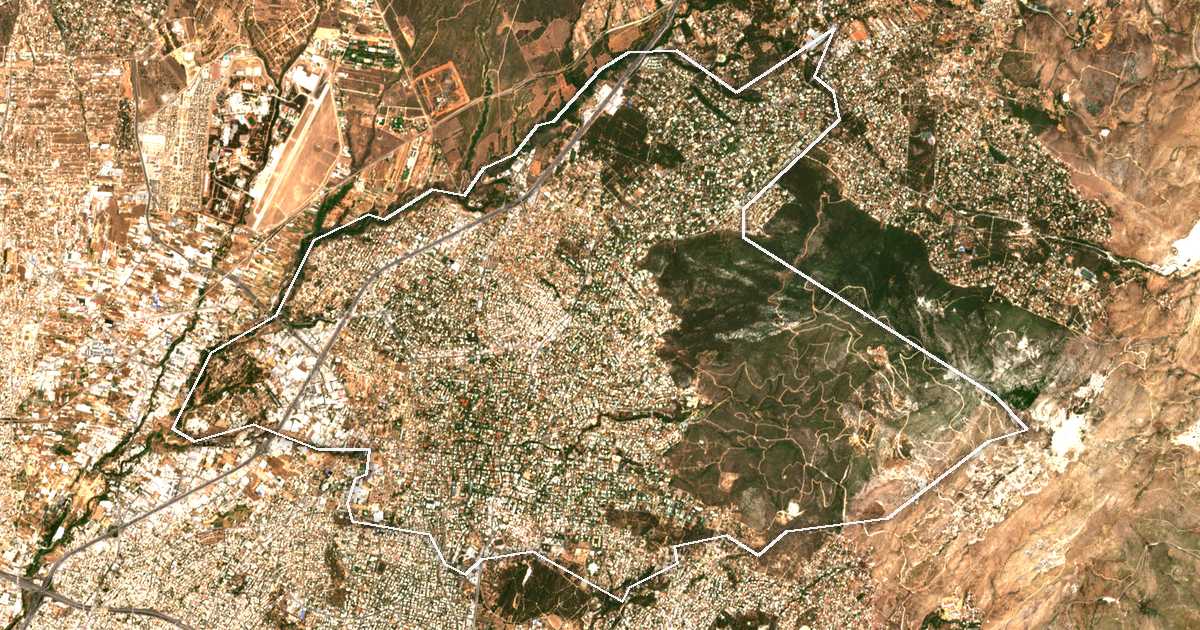 Satellitenbild mit eingezeichneter Grenze: Dímos Kifisiás