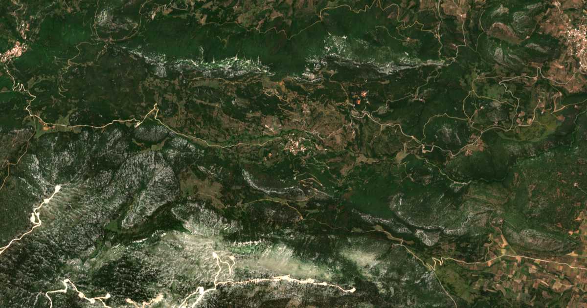 Satellitenkarte von Evangelístria