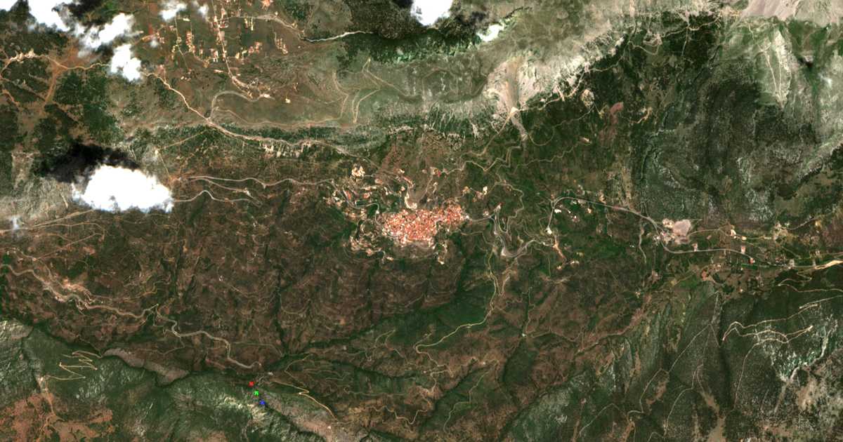 Satellitenkarte von Arachova