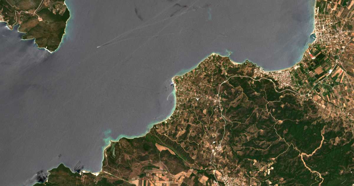 Satellitenkarte von Agiókampos
