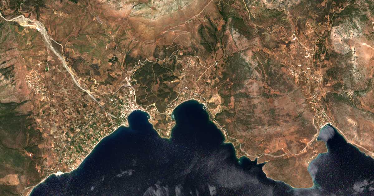 Satellitenkarte von Órmos Lemoniás