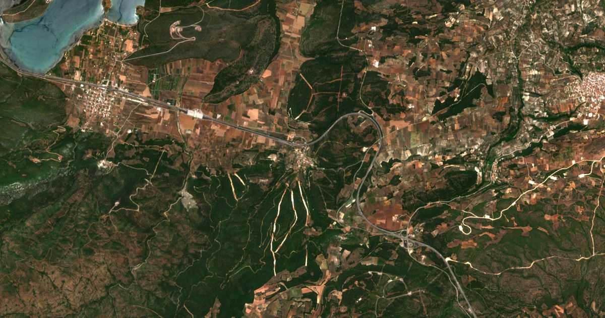 Satellitenkarte von Proskynás