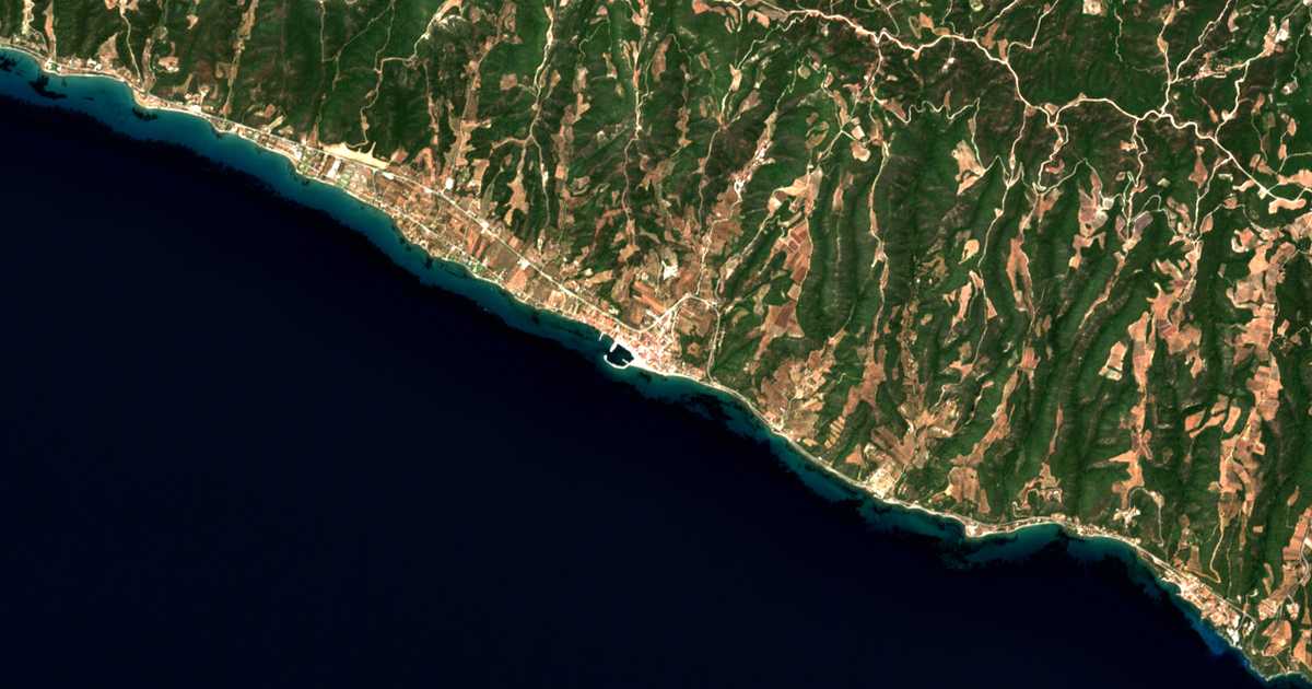 Satellitenkarte von Néa Skióni