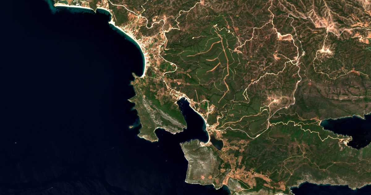 Satellitenkarte von Koufós