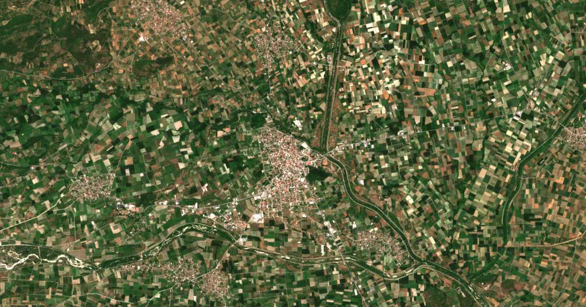 Satellitenkarte von Aridea