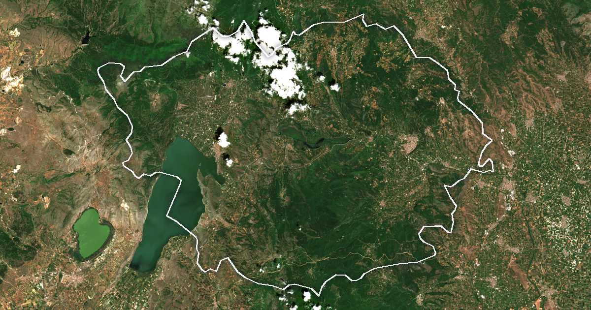 Satellitenbild mit eingezeichneter Grenze: Edessa