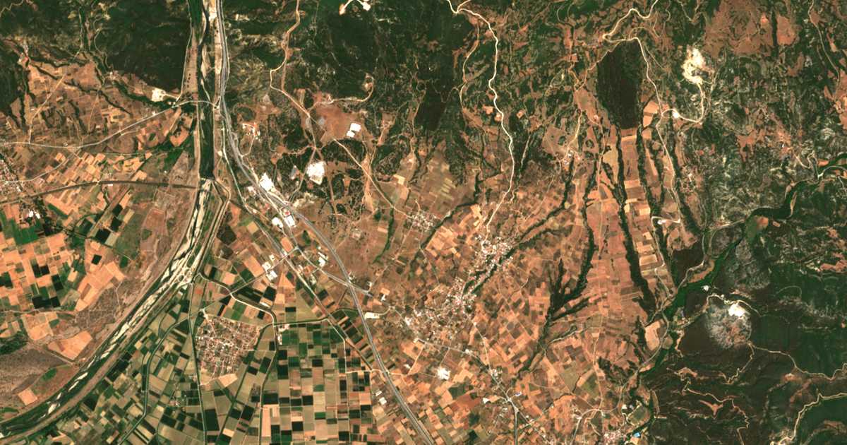 Satellitenkarte von Thermopigí