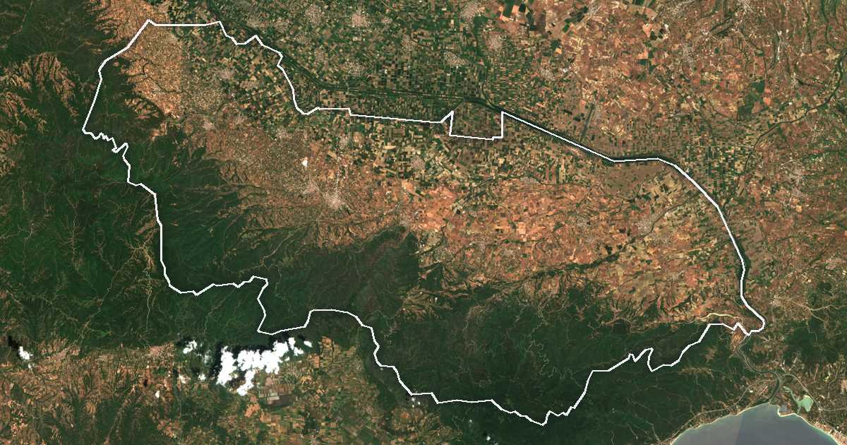 Satellitenbild mit eingezeichneter Grenze: Visaltia