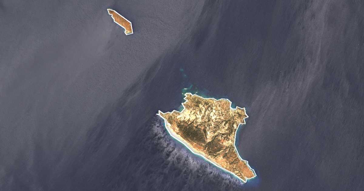 Satellitenbild mit eingezeichneter Grenze: Dímos Gávdou