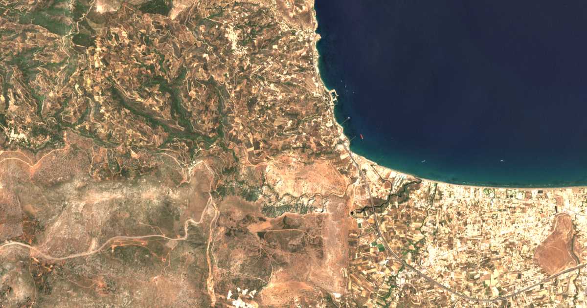 Satellitenkarte von Kapetanáki Metóchi