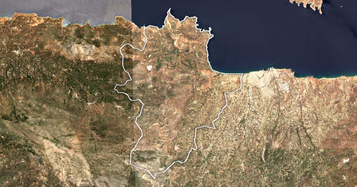 Satellitenbild mit eingezeichneter Grenze: Malevizi