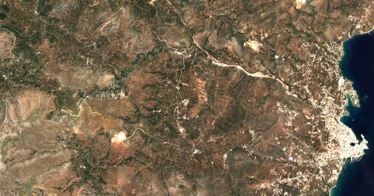 Satellitenkarte von Exo Lakonia