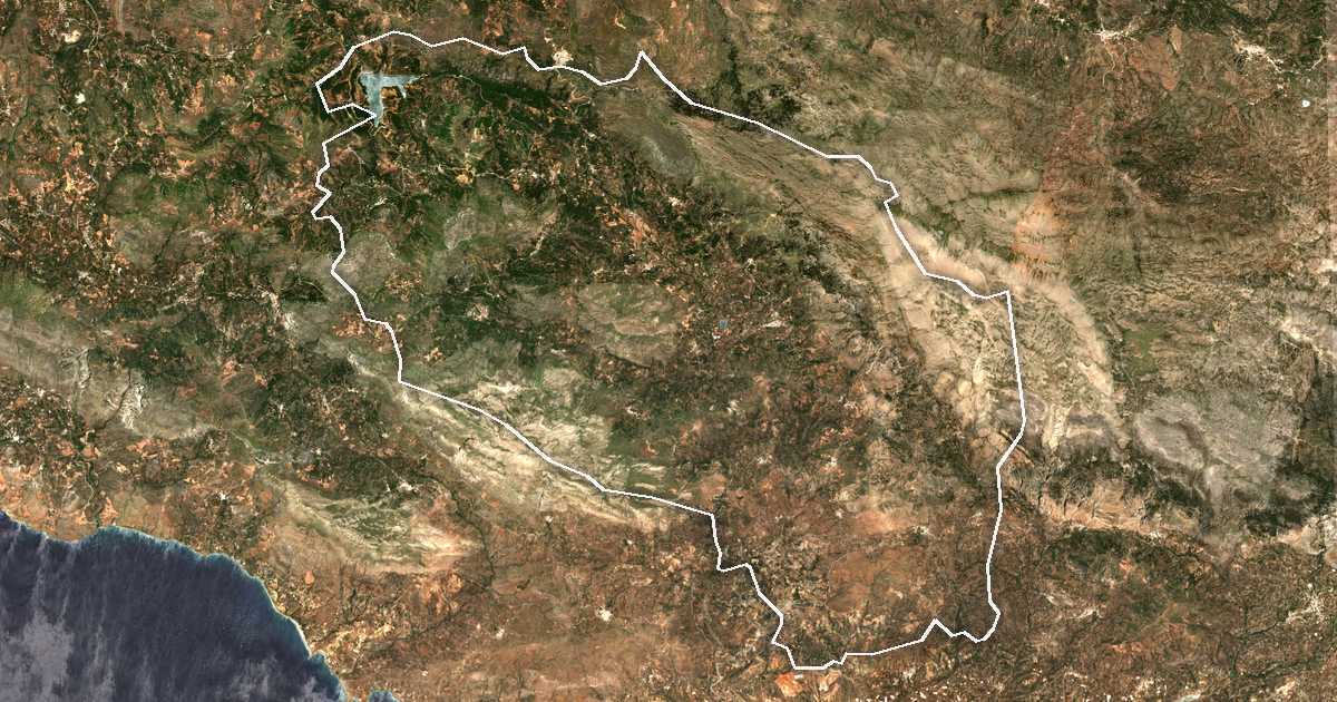 Satellitenbild mit eingezeichneter Grenze: Amari