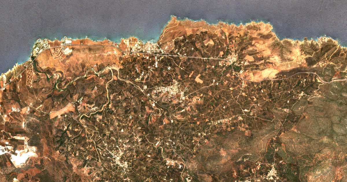 Satellitenkarte von Roumelí