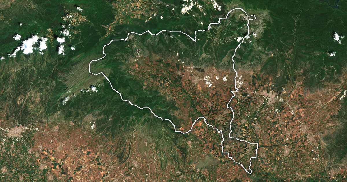 Satellitenbild mit eingezeichneter Grenze: Prosotsani