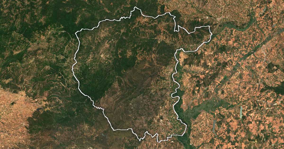 Satellitenbild mit eingezeichneter Grenze: Soufli