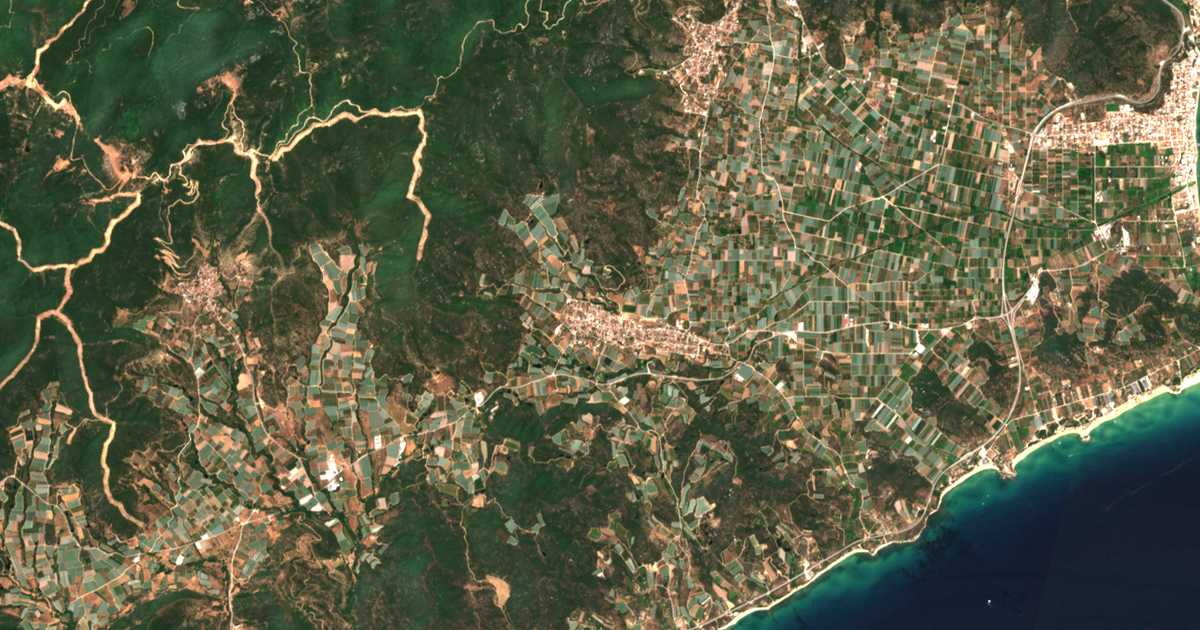 Satellitenkarte von Elaiochórion