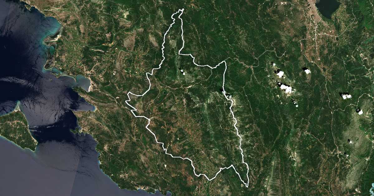 Satellitenbild mit eingezeichneter Grenze: Souli