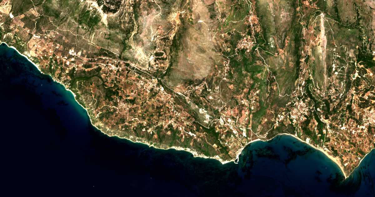 Satellitenkarte von Markópoulon