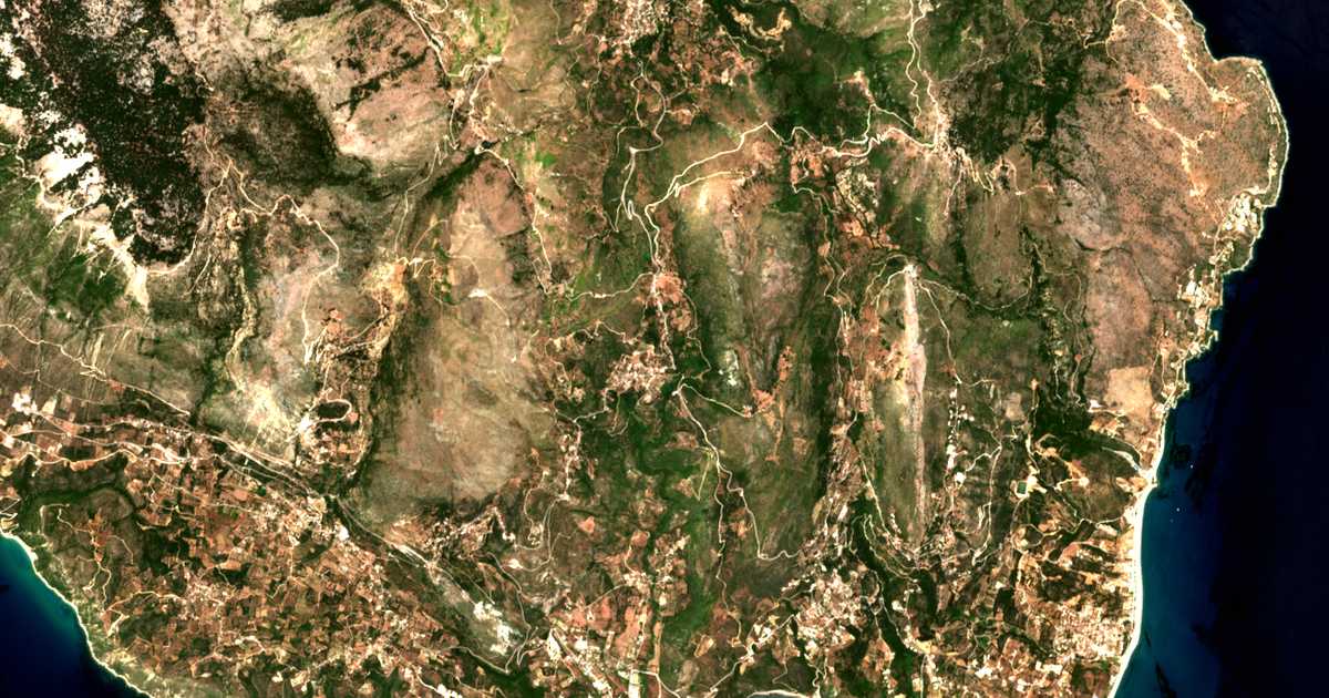Satellitenkarte von Pastra