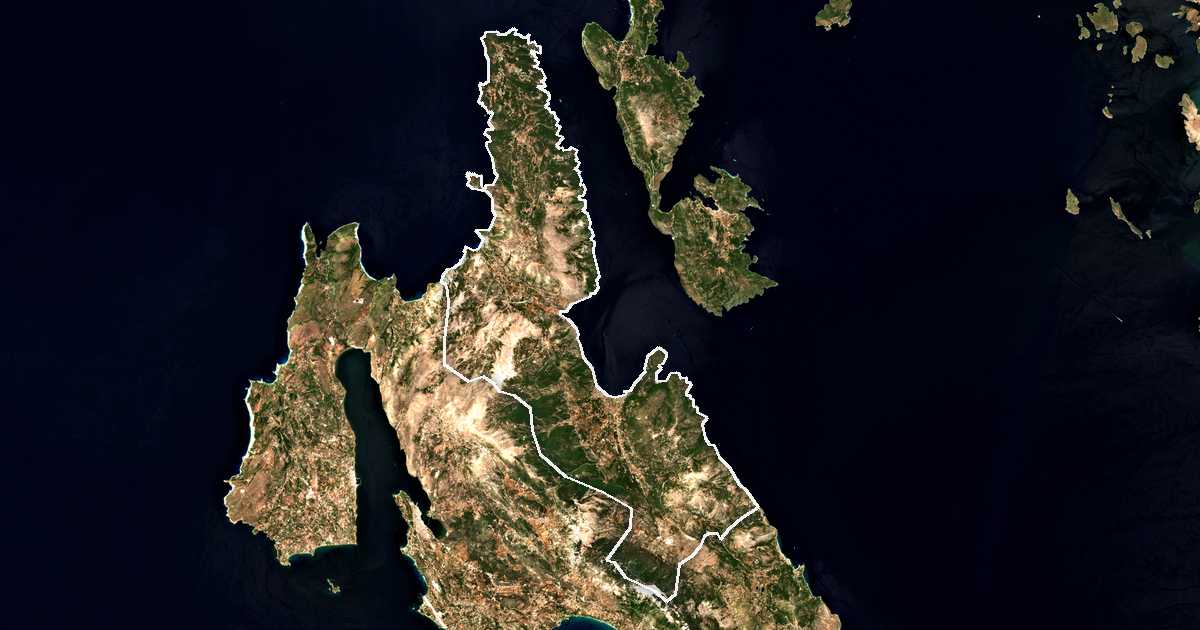 Satellitenbild mit eingezeichneter Grenze: Sami