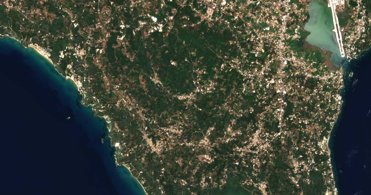 Satellitenkarte von Kalafatiónes