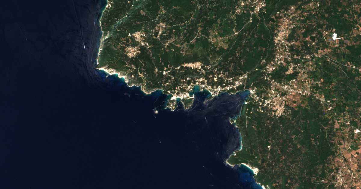 Satellitenkarte von Paleokastritsa