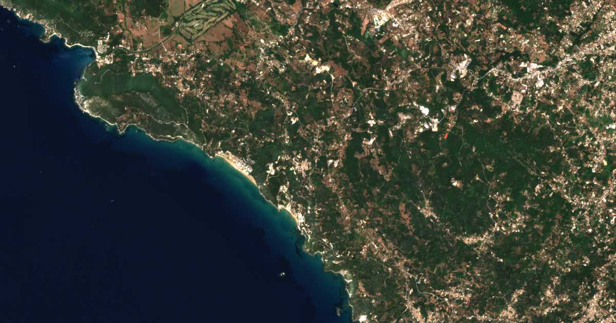 Satellitenkarte von Pelekas