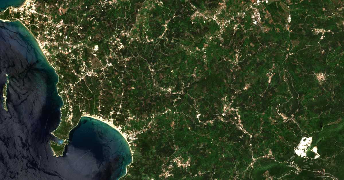 Satellitenkarte von Dáfni