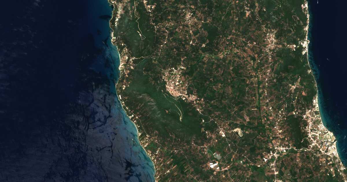 Satellitenkarte von Ágios Matthaíos