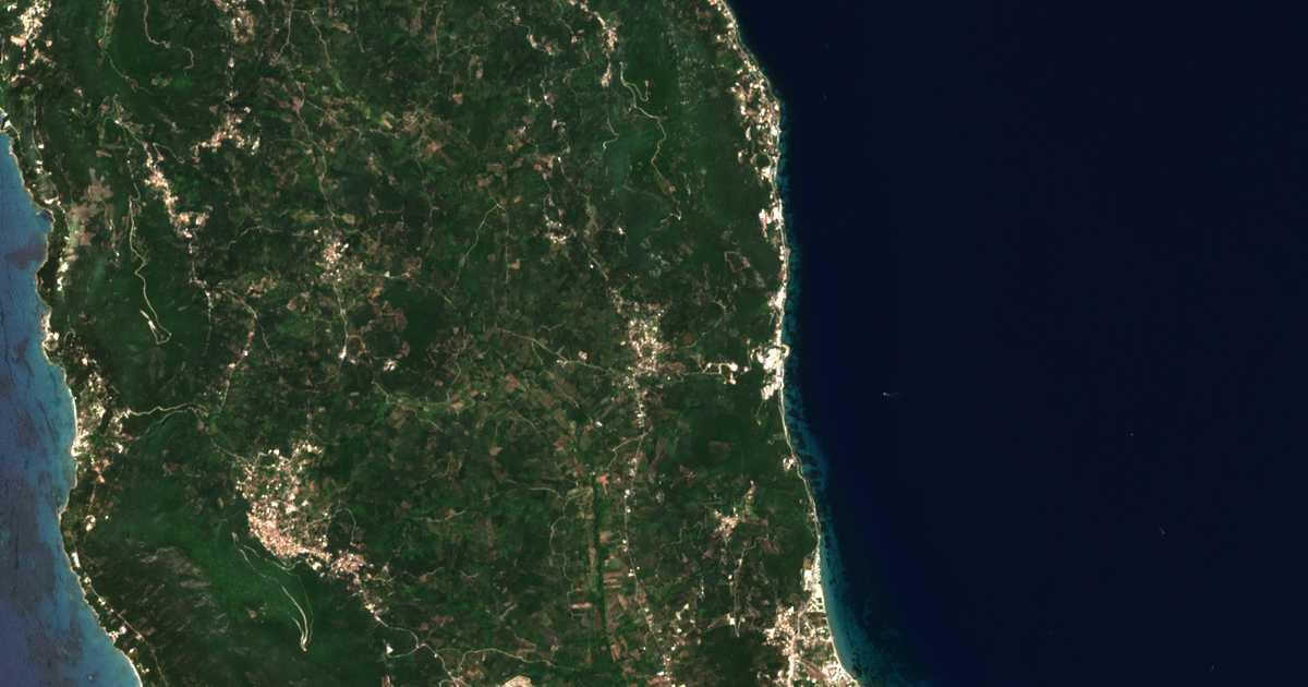 Satellitenkarte von Strongylí
