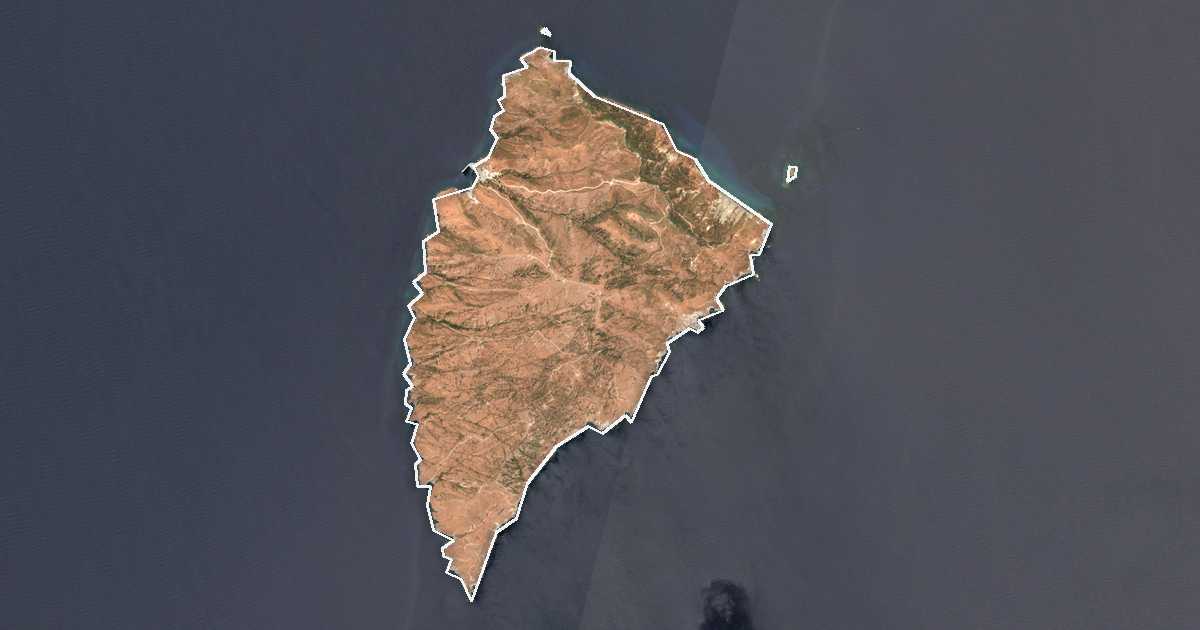 Satellitenbild mit eingezeichneter Grenze: Dímos Agíou Efstratíou
