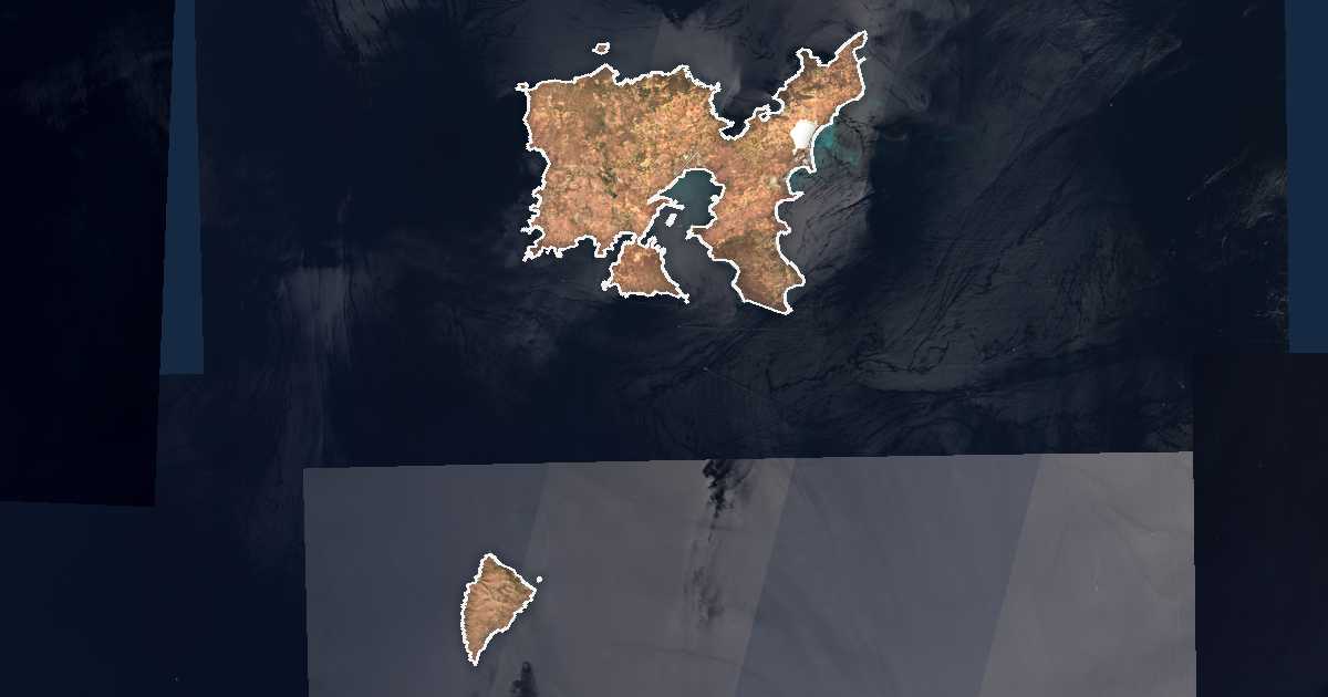 Satellitenbild mit eingezeichneter Grenze: Limnos