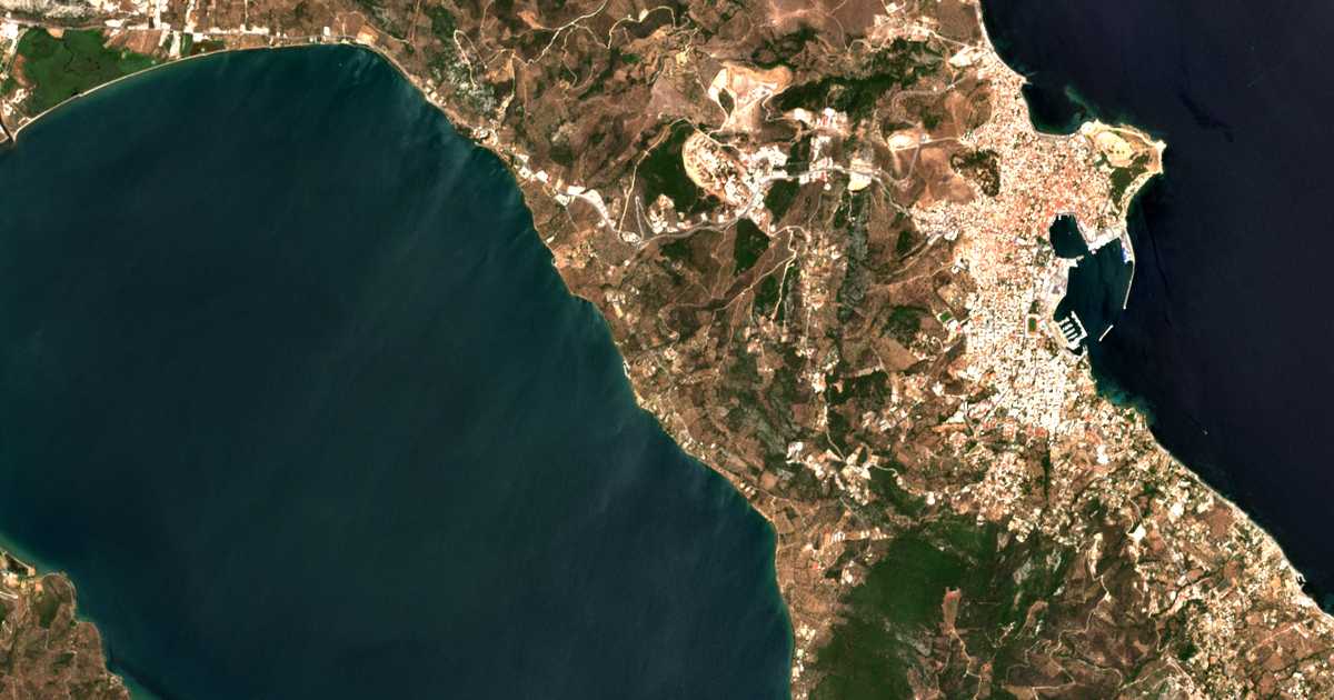 Satellitenkarte von Pyrgíon