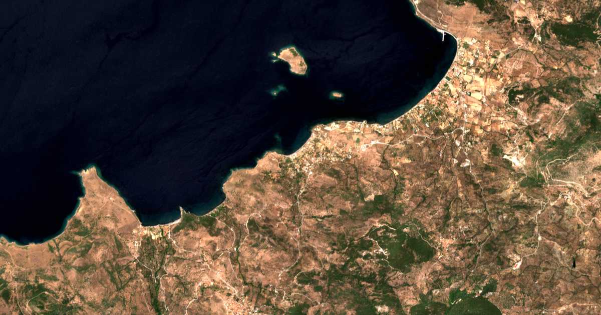 Satellitenkarte von Ánaxos Skoutárou