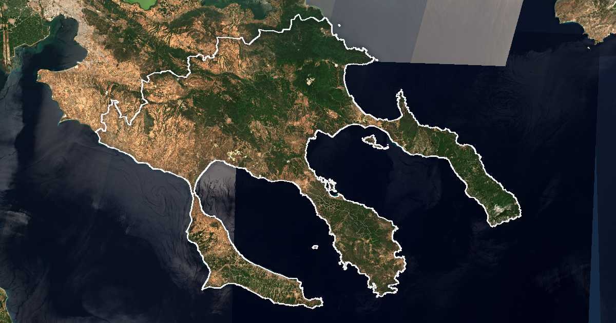 Satellitenkarte von Nomós Chalkidikís kai Ágio Óros