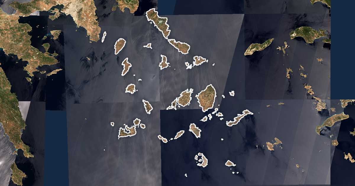 Satellitenkarte von Kykladen