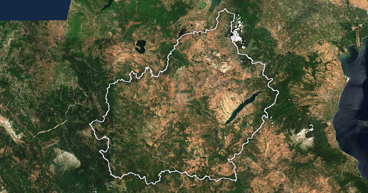 Satellitenkarte von Nomós Kozánis kai Grevenón