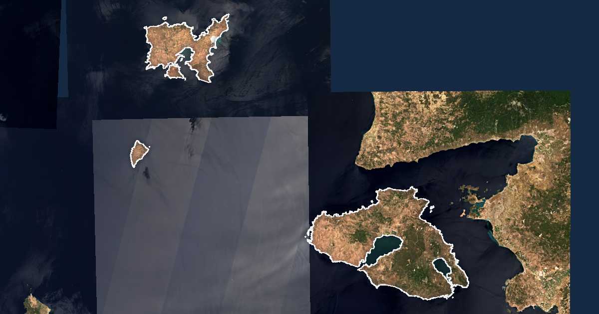 Satellitenkarte von Nomós Lésvou kai Límnou